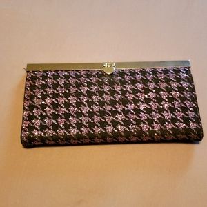 Pink and Black Glitter Clasp Wallet